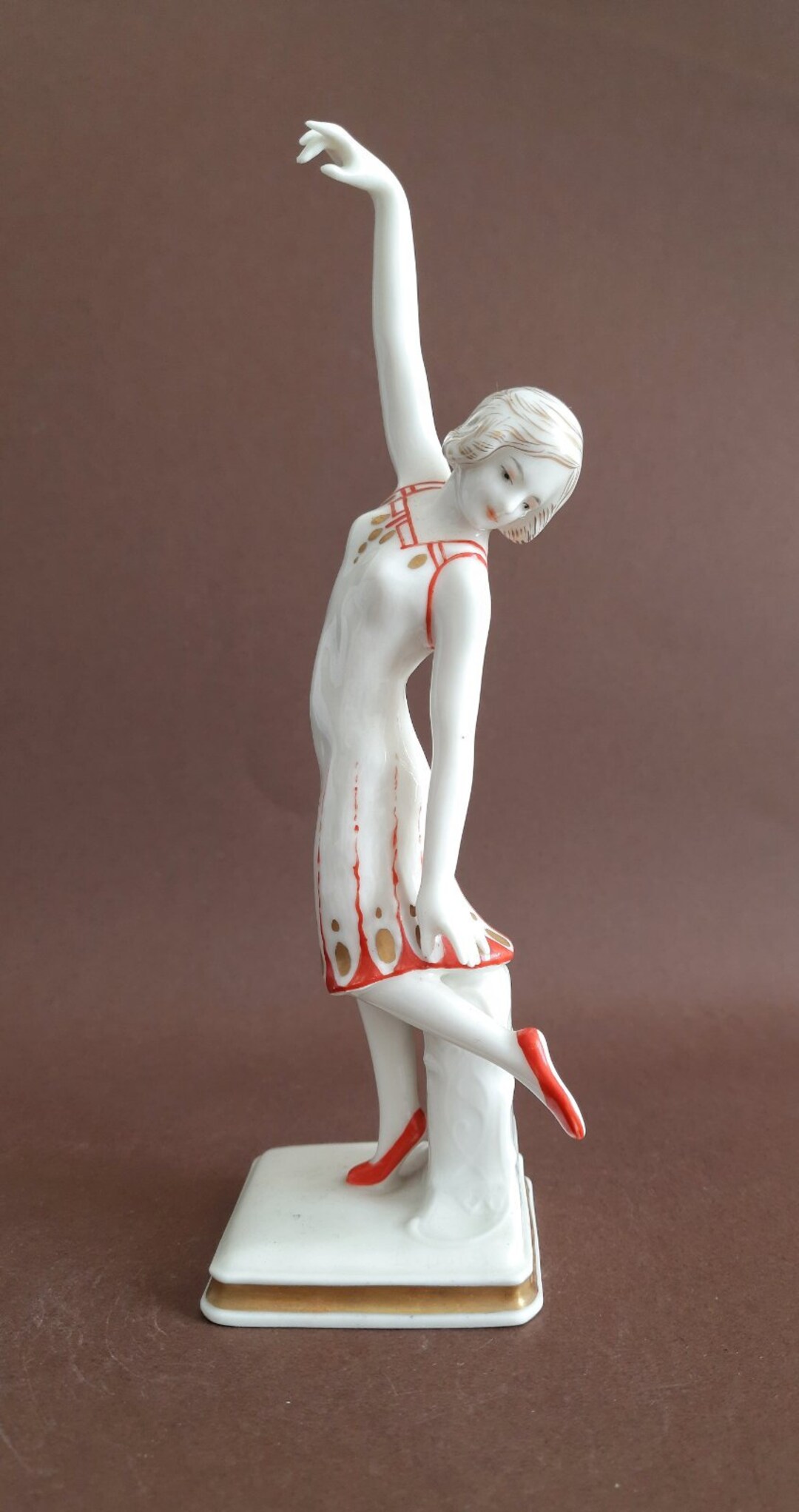Porcelain Figurine Dancing Lady Karl Ens Germany Art Deco Style Etsy