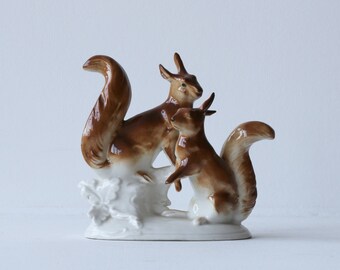 リスの磁器の置物、ヴィンテージのコレクター向け磁器棚装飾 - Etsy 日本