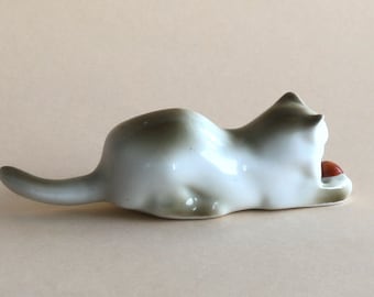 アンティーク リヤドロ「猫のお昼寝ガール」フィギュア ヴィンテージ