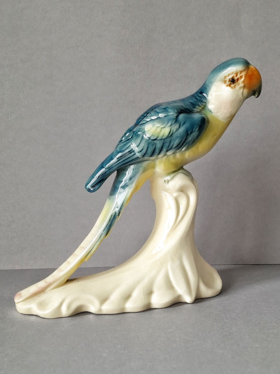 Porcelain figurine bird Parrot Schafer & Vater Germany late XIX - early XX century