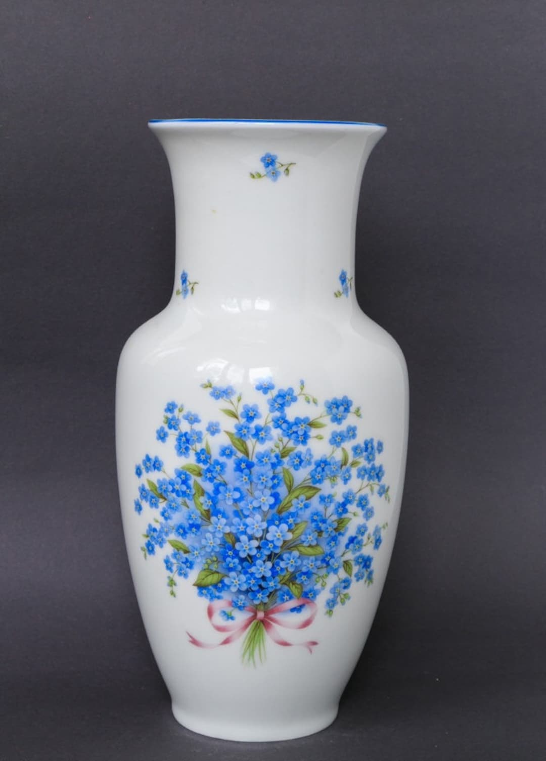Large Porcelain Vase With Forget-me-nots Schwarzenhammer Porzellan ...