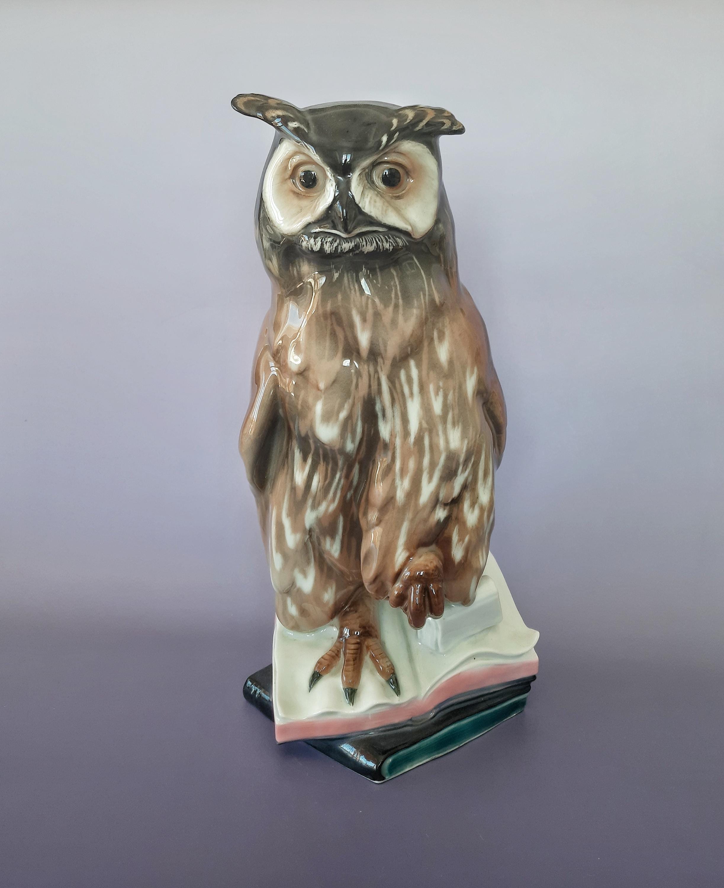Große Porzellan Figur Eule Karl Ens Volkstedt Deutschland 1900-1920