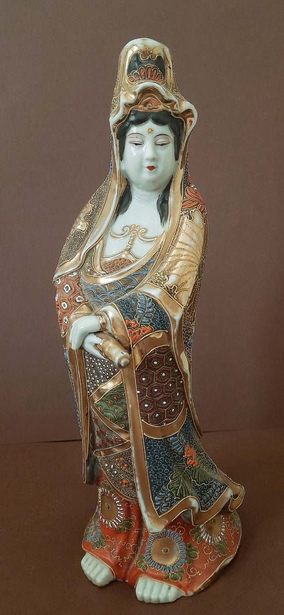 薩摩焼 彫刻、彫像 錦山 観音 観音像 日本 19世紀後半 - 20世紀初頭