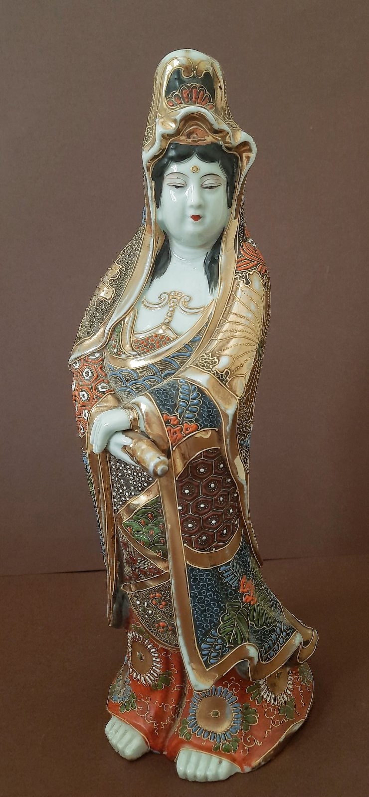 薩摩焼 彫刻、彫像 錦山 観音 観音像 日本 19世紀後半 - 20世紀初頭