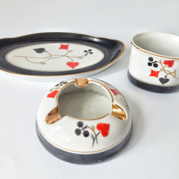 porcelain cigarette set Ćmielów Poland 1960s