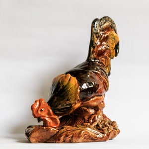 Figurine rooster old Gzhel USSR pottery, majolica