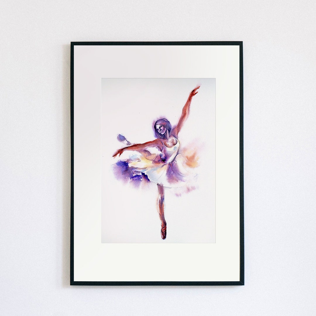 Wall Art Ballerina Watercolor Printable Art for Cozy Room Etsy