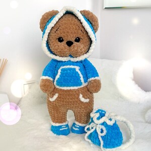 Amigurumi Teddy PDF Häkelanleitung Teddy im Kapuzenhoodie Häkelmuster zdjęcie 4