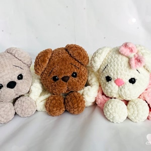PDF crochet instructions cuddly blanket teddy crochet pattern