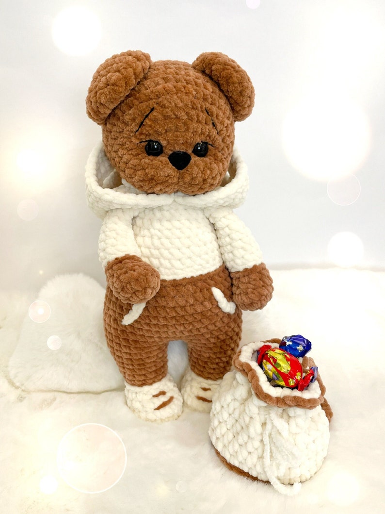 Amigurumi Teddy PDF Crochet Pattern Teddy in Hooded Hoodie Crochet Pattern image 3