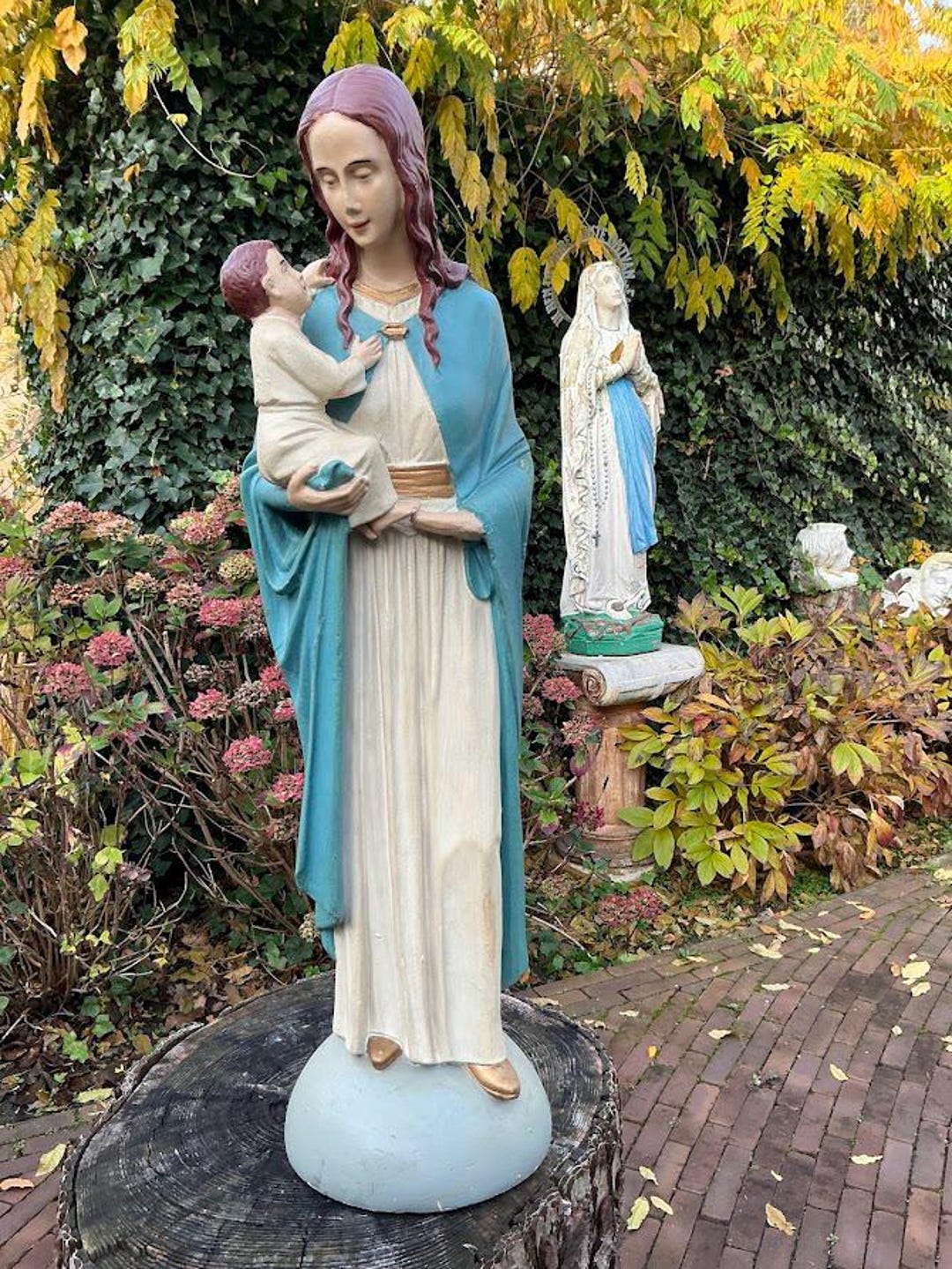 Antique Statue of Mary With Baby Jesus – 1920s/1930s – Large Plaster ...