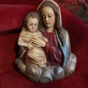 Very beautiful statue of Mary wall statue Mary with child