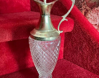 Magnifique carafe ancienne italienne plaquée argent
