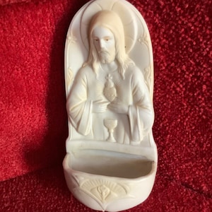 Religion holy water font holy water font Jesus Sacred Heart