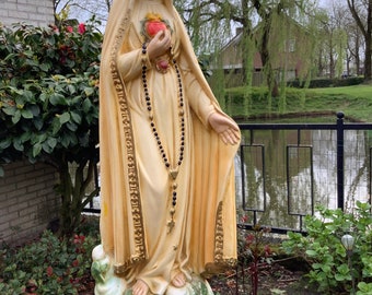 Belle statue française de la Vierge Marie du Sacré-Cœur