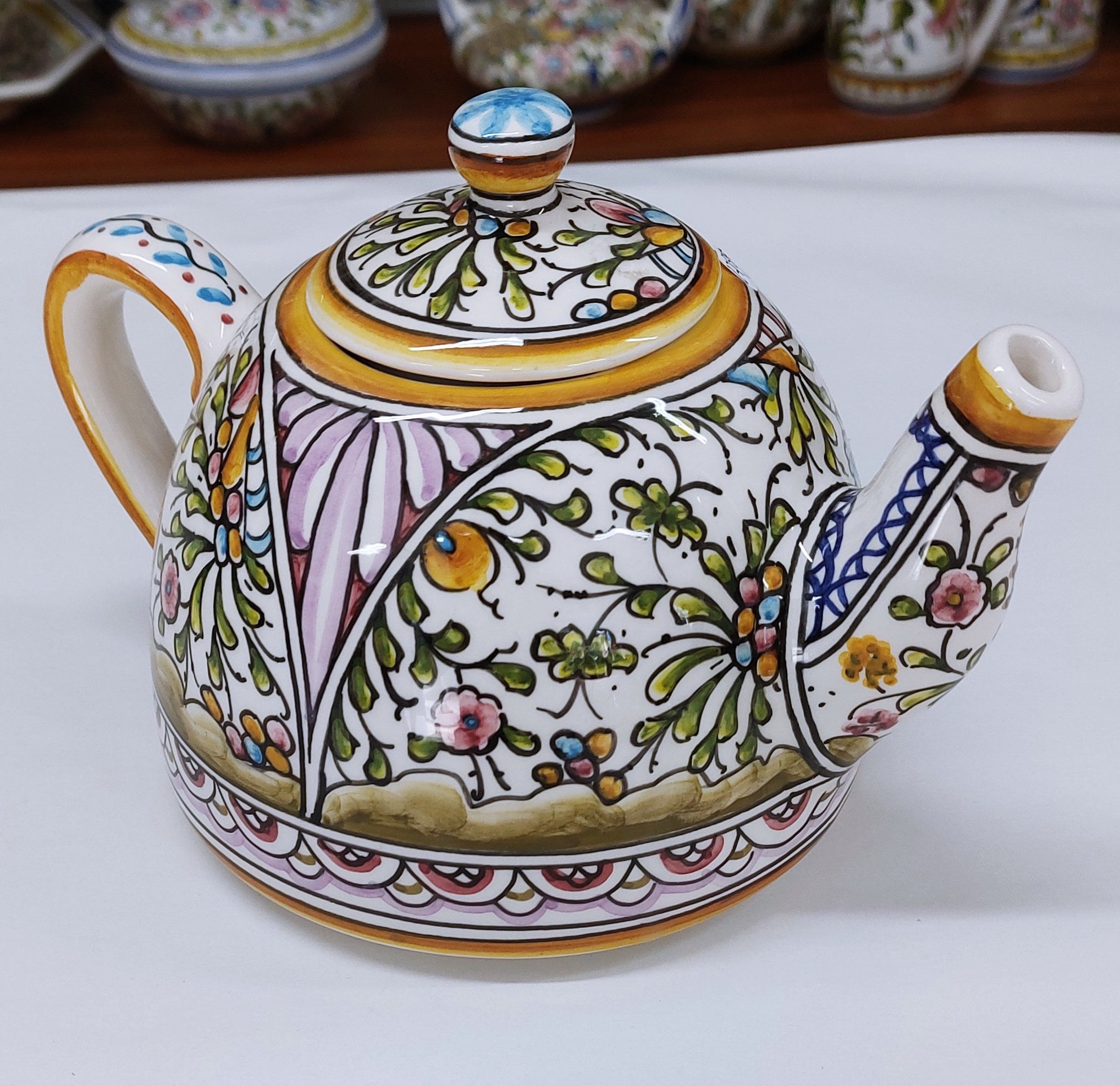 Ceramic Teapot/ Portuguese Ceramic Teapot/ Hand Painted Ceramic Teapot/ Gift for Her/ Teapot for