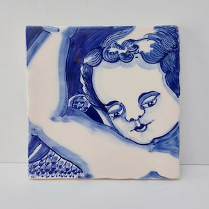 Wanddekoration, Wandkunst, Fliesenwandkunst, Keramik, Wanddekorkunst, Keramikfliesen, Geschenke für Weihnachten, Nachbildung der portugiesischen Fliese 18.Jahrhundert