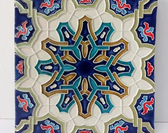 Hand-Painted Portuguese Ceramic Tile, Azulejo Wall Art