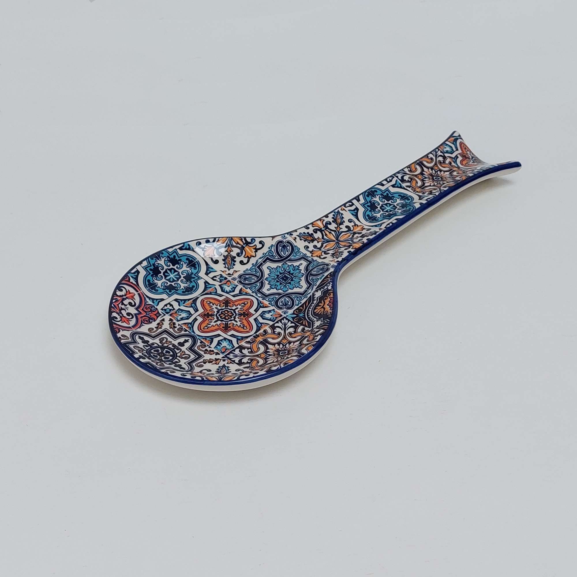 Repose cuillère rectangulaire - Bleu Coeurs | Alsace Tradition