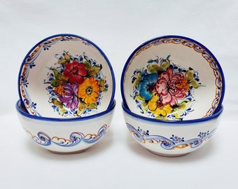 Set 4 Ceramic Bowls, Bowl for soup, Bowl for Cereal, Bowls Kitchen, Ceramic  Bowls set 4, Hand Painted Ceramic Bowls, Portuguese Ceramic