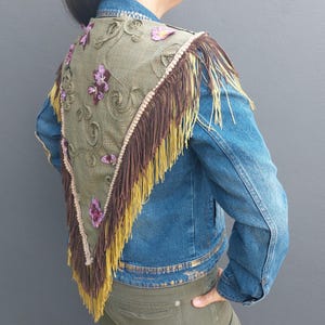 Customised denim jacket / Hand made Customized Denim Jacket/Limited edition custom jacket / Custom jacket for her / Christmas gift