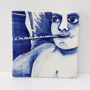 Wanddekoration, Wandkunst, Fliesenwandkunst, Keramik, Wanddekorkunst, Keramikfliesen, Geschenke für Weihnachten, Nachbildung der portugiesischen Fliese 18.Jahrhundert