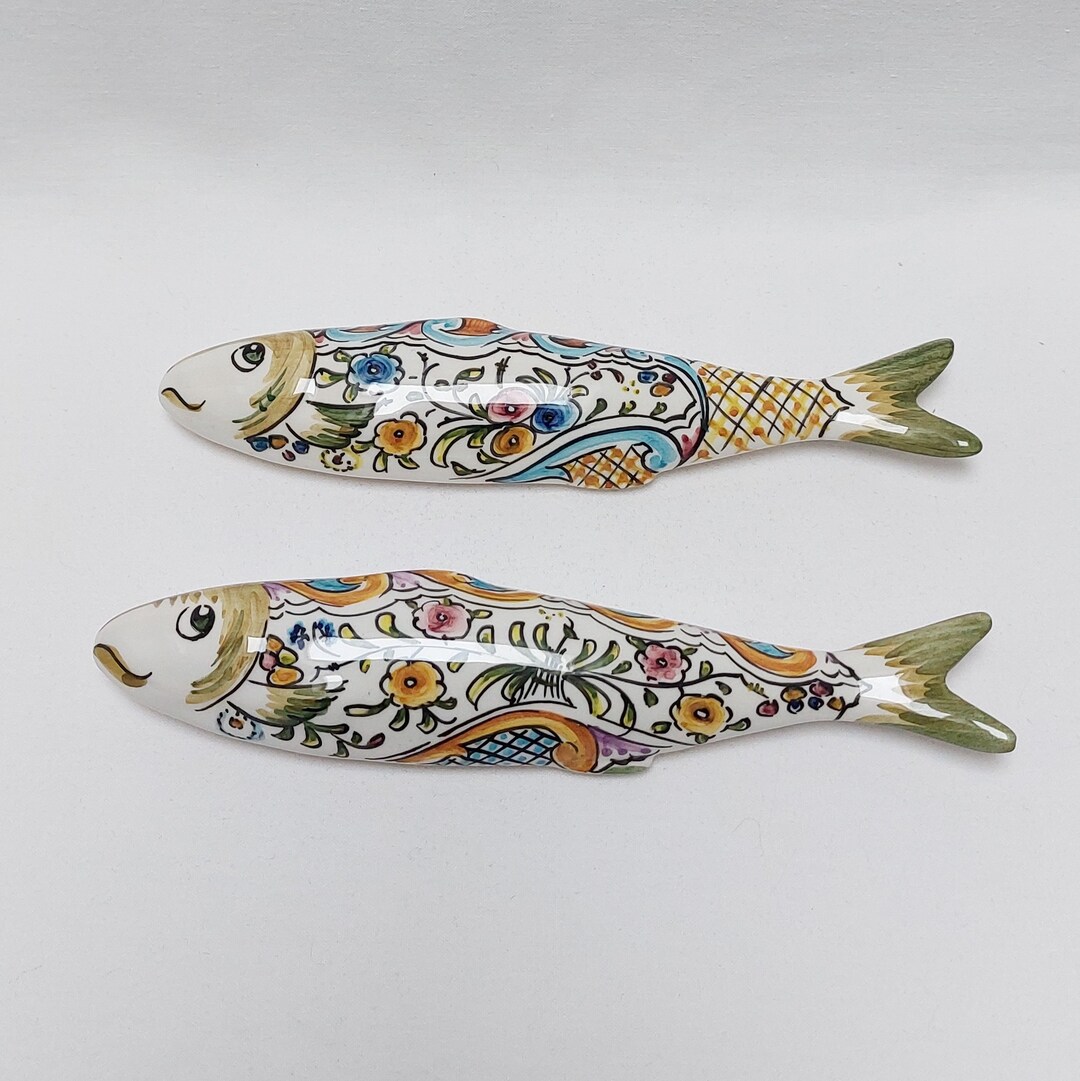 Ceramic Sardines Set of 2 Portuguese Sardines Sardines Etsy