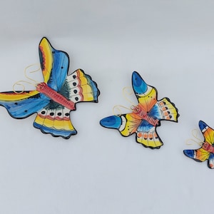 Ceramic Butterfly Set / Decorative Butterfly / Hand painted ceramic butterfly/ Butterfly wall decoration