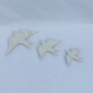 3 Set Ceramic swallow, Ceramic birds, Portuguese ceramic swallow, Ceramic Birds Wall Decor, Hand painted ceramic swallows,
