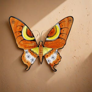 XL Ceramic Butterfly / Decorative Butterfly / Hand painted ceramic butterfly/ Butterfly wall decoration