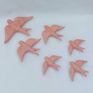 6 Set Keramik Schwalbe, Keramik Vögel, portugiesische Keramik Schwalbe, Keramik Vögel Wanddekor, Handbemalte Keramik Schwalben,