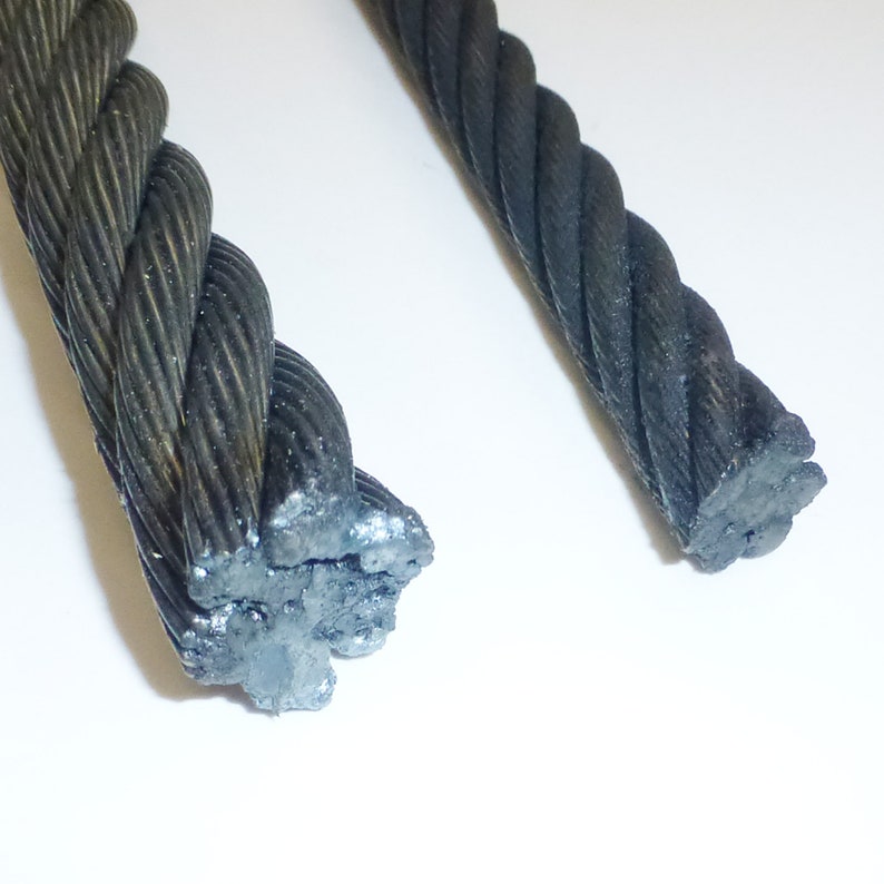 Damascus Knives 1/2 & 3/4 Wire Rope Cable for Plasma Cut Fused Ends