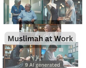 Fotos de stock de mujeres de negocios con hijab / Imágenes musulmanas generadas por IA