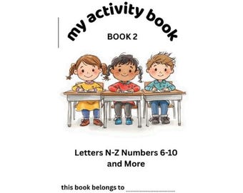 Libro de actividades preescolares, parte 2 / Hojas de trabajo para trazar las letras N–Z y los números del 6 al 10 (PDF)