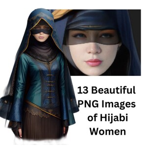 13 Stunnning AI generated PNG images of Hijabi / Niqabi women
