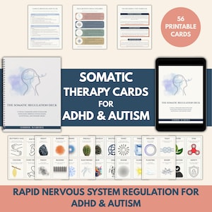Somatic Therapy Cards for ADHD & Autism | Nervous System Regulation Deck | Alexithymia Tool for Meltdown Burnout | Digital IFS Parts Work