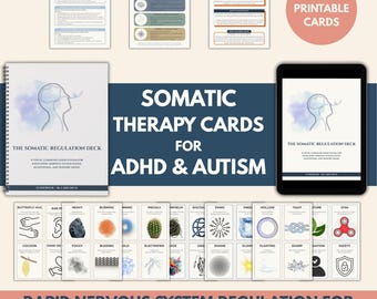 Somatic Therapy Cards for ADHD & Autism | Nervous System Regulation Deck | Alexithymia Tool for Meltdown Burnout | Digital IFS Parts Work