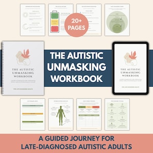 Autistic Unmasking Workbook | Adult Autism Guide, Neurodivergent Burnout, Sensory Processing, Meltdown Plan, ADHD Diagnosis, Spoon Theory