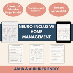 ADHD Cleaning Checklist, Doom Pile Organizer, Executive Dysfunction Home Planner, Neurodivergent Chore Chart, Burnout Recovery Workbook PDF