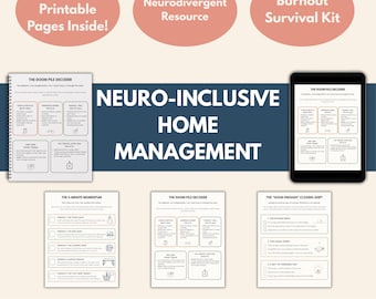 ADHD Cleaning Checklist, Doom Pile Organizer, Executive Dysfunction Home Planner, Neurodivergent Chore Chart, Burnout Recovery Workbook PDF