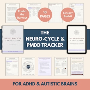 ADHD Cycle Tracker & PMDD Journal | Neurodivergent Hormone Planner | Autistic Burnout Luteal Phase Survival Guide | Somatic Workbook PDF