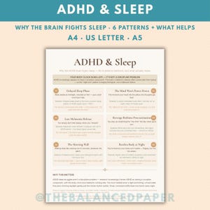 ADHD Sleep Cheat Sheet | Evidence-Based Printable, Why You Can't Sleep + What Helps, Neurodivergent Circadian PDF