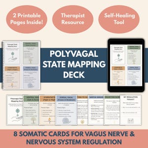 Polyvagale theoriekaarten, kaart somatisch zenuwstelsel, oefeningen vaguszenuw, therapeut, therapiehulpmiddelen, printables traumaherstel