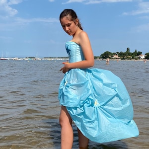 Dress in recycled veil