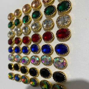 100pcs Multicolor Crystal Flower Shape Rhinestone Buttons Sew On Rhinestone  Flatback Rhinestone Gold Base With Setting Claw Diy Garments Dress Headdre