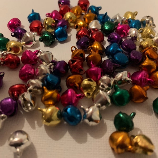 Small Jingle Bells, Tiny Christmas Bells, colourful small jingle bells, bell charms