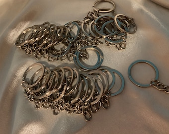 High Quality Silver Keyrings, Large Key ring, Keyring with chain and connecting jump ring