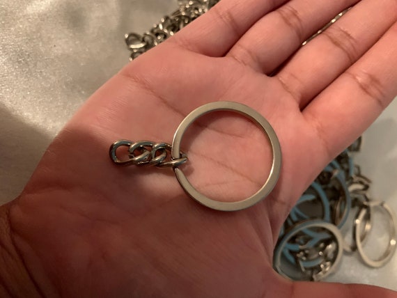 High Quality Silver Keyrings, Large Key ring, Keyring with chain and  connecting jump ring