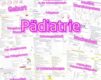 030 Bundle Pädiatrie Zusammenfassungen, Lernkarten