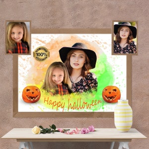 Add a dead, Halloween Gift portrait, Halloween Gift photo, Gift for Halloween, Add a love, Add love one photo, Add deceased love one photo